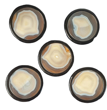 Agate Coasters Set 5 Piece | Natural Crystals | Raw Crystal Chunks