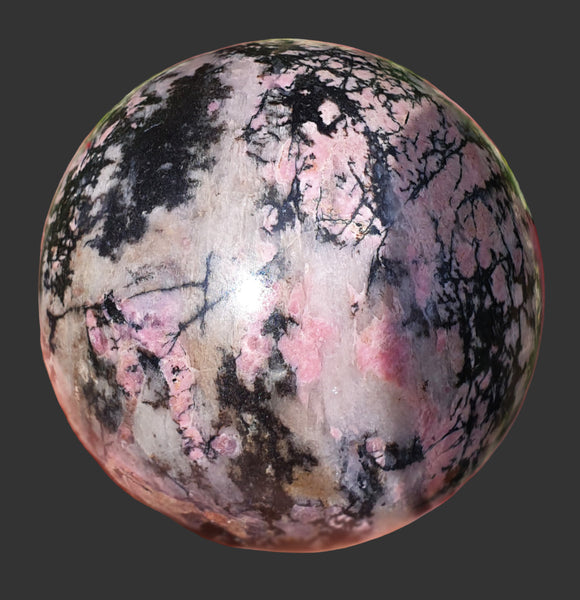 Rhodonite Crystal Sphere (Large) | Crystal Carvings | Polished Crystal Spheres