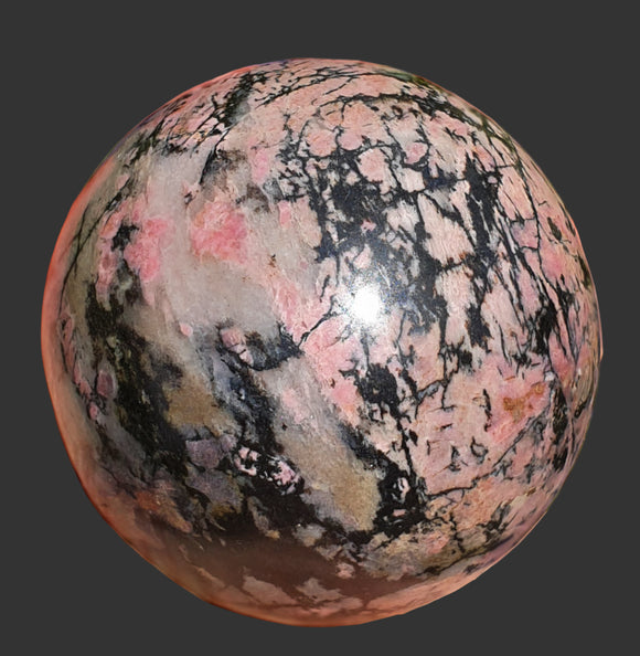 Rhodonite Crystal Sphere (Large) | Crystal Carvings | Polished Crystal Spheres