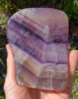 Purple Fluorite Rough Polished Slice (Large) | Natural Crystals | Raw Crystal Chunks