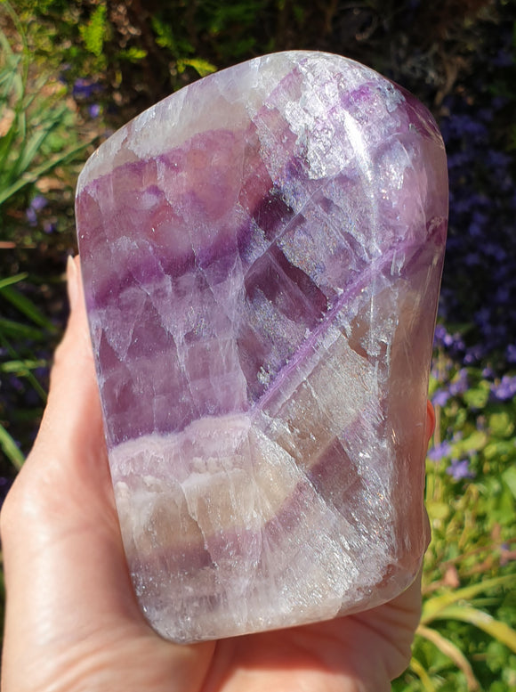 Purple Fluorite Rough Polished Slice (Large) | Natural Crystals | Raw Crystal Chunks
