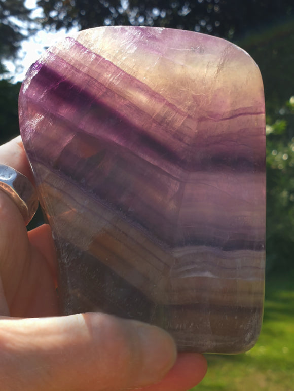 Purple Fluorite Rough Polished Slice (Large) | Natural Crystals | Raw Crystal Chunks