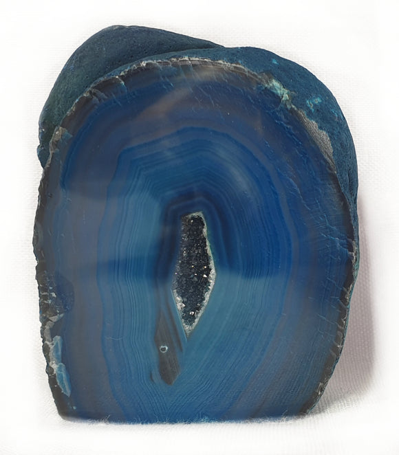 Rough Blue Agate Standing Geode | Natural Crystals | Crystal Geodes
