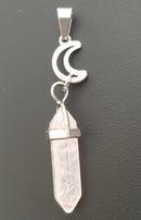 Moon Rose Quartz Pendant | Crystal Jewellery | Point Pendants