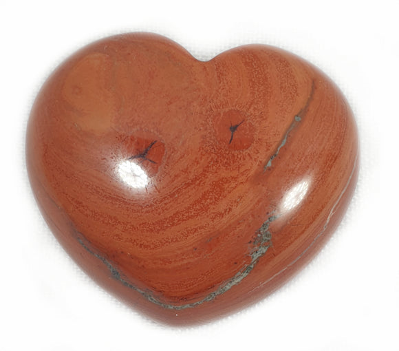 Happy Red Jasper Heart | Crystal Carvings | Polished Crystal Hearts