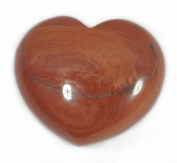 Happy Red Jasper Heart | Crystal Carvings | Polished Crystal Hearts