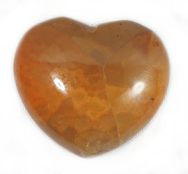 Fire Agate Heart | Crystal Carvings | Polished Crystal Hearts
