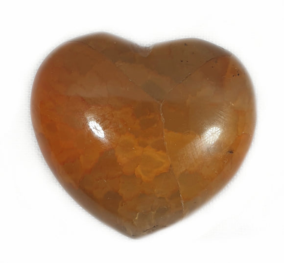 Fire Agate Heart | Crystal Carvings | Polished Crystal Hearts