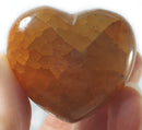 Fire Agate Heart | Crystal Carvings | Polished Crystal Hearts