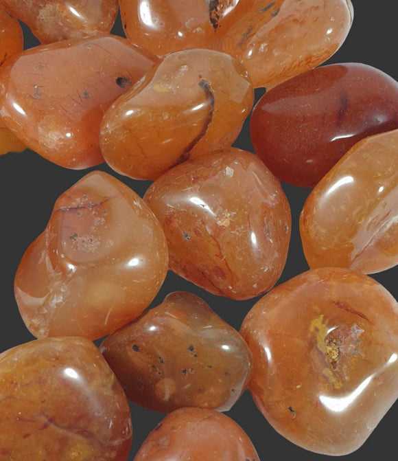 Rough Carnelian Tumble Stones (x3) large | Cut & Polished Crystals | Polished Crystal Tumble Stones