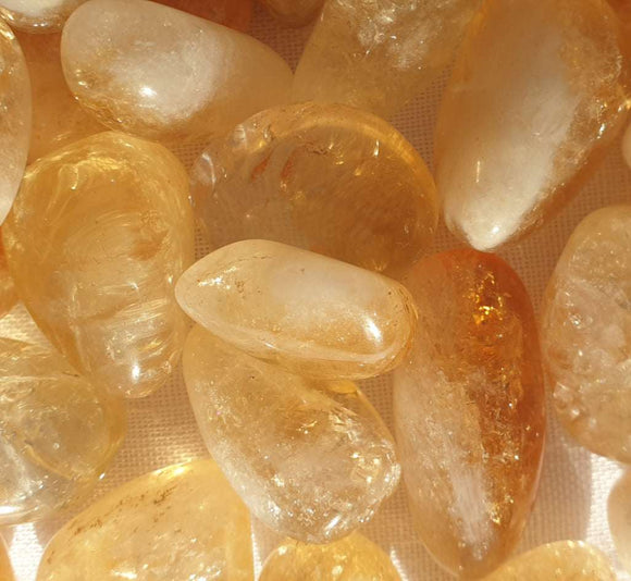 Citrine Tumble Stone (x3) | Cut & Polished Crystals | Polished Crystal Tumble Stones