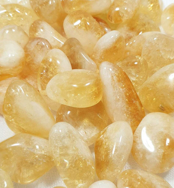 Citrine Tumble Stone (x3) | Cut & Polished Crystals | Polished Crystal Tumble Stones