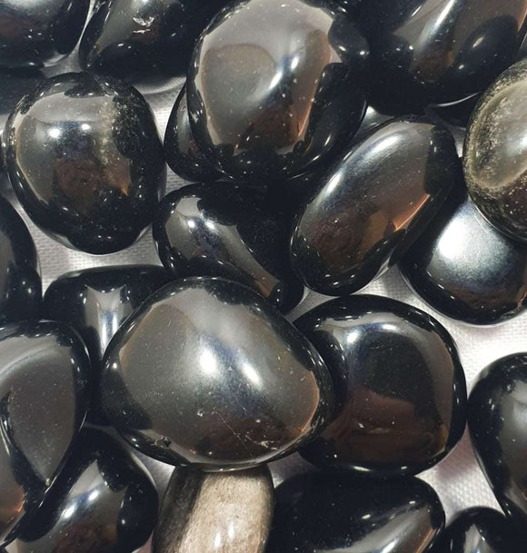 Black Obsidian Tumble Stones (x3) | Cut & Polished Crystals | Polished Crystal Tumble Stones