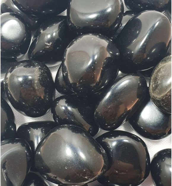 Black Obsidian Tumble Stones (x3) | Cut & Polished Crystals | Polished Crystal Tumble Stones