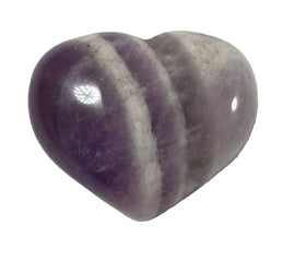 Chevron Amethyst Heart (Small) | Crystal Carvings | Polished Crystal Hearts