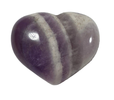 Chevron Amethyst Heart (Small) | Crystal Carvings | Polished Crystal Hearts