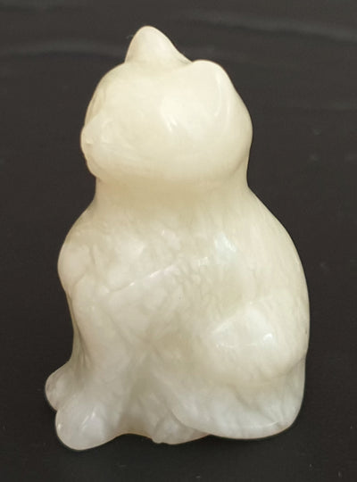 New Jade Cat | Crystal Carvings | Carved Crystal Animals