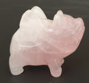 Rose Quartz Flying Pig (x 1) | Crystal Carvings | Carved Crystal Animals