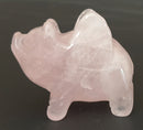 Rose Quartz Flying Pig (x 1) | Crystal Carvings | Carved Crystal Animals