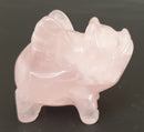 Rose Quartz Flying Pig (x 1) | Crystal Carvings | Carved Crystal Animals