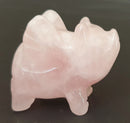Rose Quartz Flying Pig (x 1) | Crystal Carvings | Carved Crystal Animals