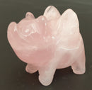 Rose Quartz Flying Pig (x 1) | Crystal Carvings | Carved Crystal Animals