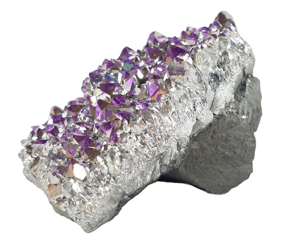 Violet and Silver Aura Quartz Cluster | Natural Crystals | Natural Crystal Clusters