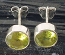 Peridot Round Faceted Studs | Crystal Jewellery | Gemstone Earrings
