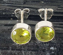 Peridot Round Faceted Studs | Crystal Jewellery | Gemstone Earrings