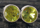 Peridot Round Faceted Studs | Crystal Jewellery | Gemstone Earrings