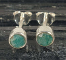 Emerald Faceted Stud Earrings | Crystal Jewellery | Gemstone Earrings