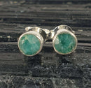 Emerald Faceted Stud Earrings | Crystal Jewellery | Gemstone Earrings
