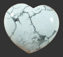 White Howlite Heart | Crystal Carvings | Polished Crystal Hearts