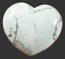 White Howlite Heart | Crystal Carvings | Polished Crystal Hearts