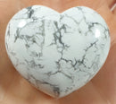 White Howlite Heart | Crystal Carvings | Polished Crystal Hearts