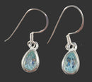 Blue Topaz Faceted Teardrop Earrings | Crystal Jewellery | Gemstone Earrings