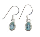 Blue Topaz Faceted Teardrop Earrings | Crystal Jewellery | Gemstone Earrings