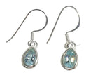 Blue Topaz Faceted Teardrop Earrings | Crystal Jewellery | Gemstone Earrings