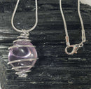 Amethyst Wire Wrapped Pendant on 18" Silver Plated Chain | Crystal Jewellery | Crystal Pendants