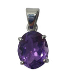 Amethyst Faceted Oval Pendant | Crystal Jewellery | Crystal Pendants