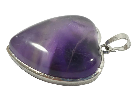 Amethyst Heart Pendant Tibetan Silver | Crystal Jewellery | Crystal Pendants