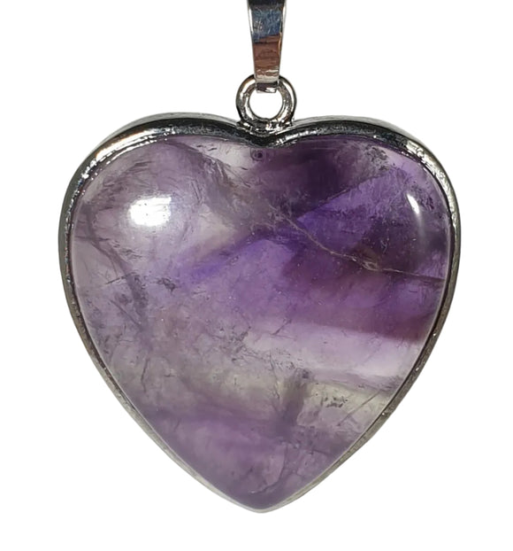 Amethyst Heart Pendant Tibetan Silver | Crystal Jewellery | Crystal Pendants
