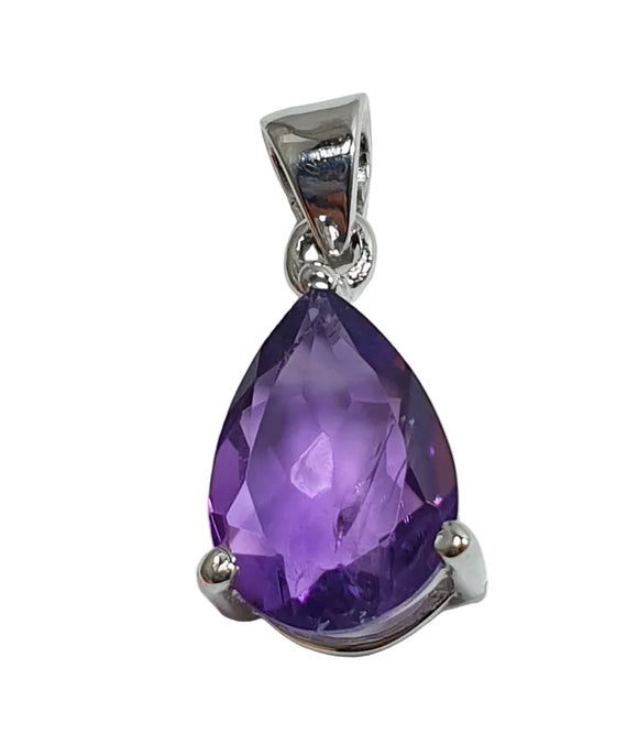 Amethyst Faceted Teardrop Pendant | Crystal Jewellery | Crystal Pendants