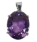 Amethyst Faceted Oval Pendant (Large) | Crystal Jewellery | Crystal Pendants