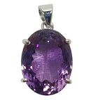 Amethyst Faceted Oval Pendant (Large) | Crystal Jewellery | Crystal Pendants