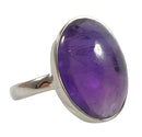 Amethyst Oval Silver Ring (Size N) | Crystal Jewellery | Gemstone Rings