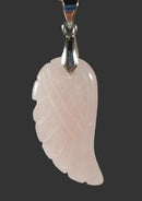 Rose Quartz Angel Wing Pendant Tibetan Silver | Crystal Jewellery | Crystal Pendants