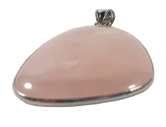 Rose Quartz Pendant Tibetan Silver (Large) | Crystal Jewellery | Crystal Pendants