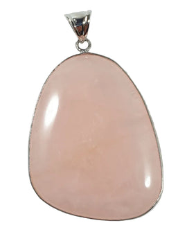 Rose Quartz Pendant Tibetan Silver (Large) | Crystal Jewellery | Crystal Pendants