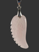 Rose Quartz Angel Wing Pendant Tibetan Silver | Crystal Jewellery | Crystal Pendants